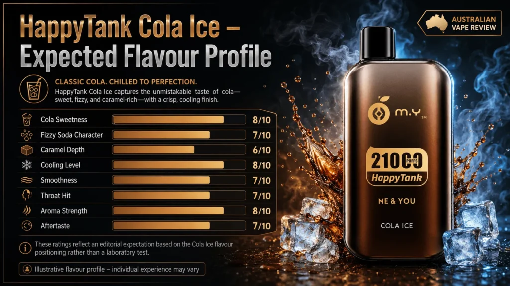 HappyTank Cola Ice expected flavour profile