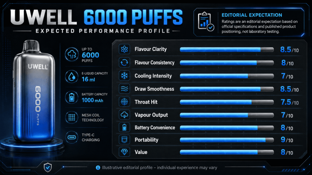 Uwell 6000 Puffs review profile